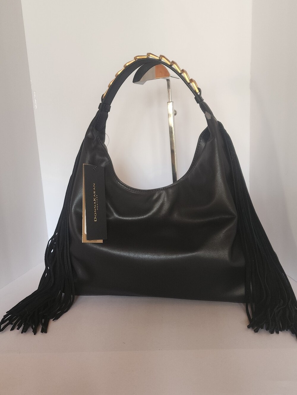 Donna Karen Bellmore Fringe Shoulder Bag FLAWED